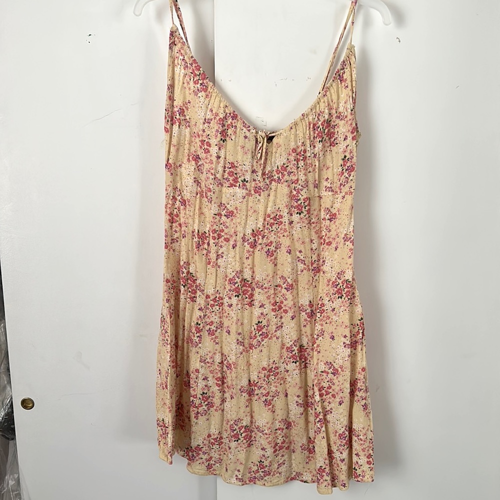 Yellow and pink flowered sundress